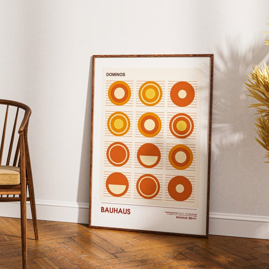 bauhaus design.inspired by bauhaus design with clean shapes warm colors and perfect balance. 1 1